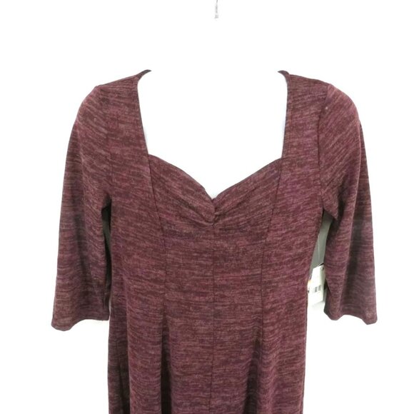 Bebop Maroon 3/4 Sleeve V-Neck Flowy Dress XXL NWT $39 - Picture 2 of 4